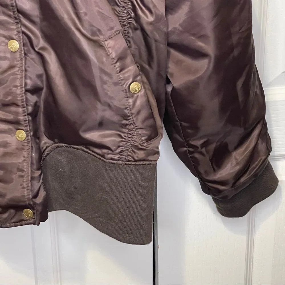 Vintage South Pole Women’s Faux Fur Trim Hooded Jacket Brown Size 3X